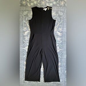 MICHAEL Michael Kors Black Sleeveless Jumpsuit with Cropped Wide Legs